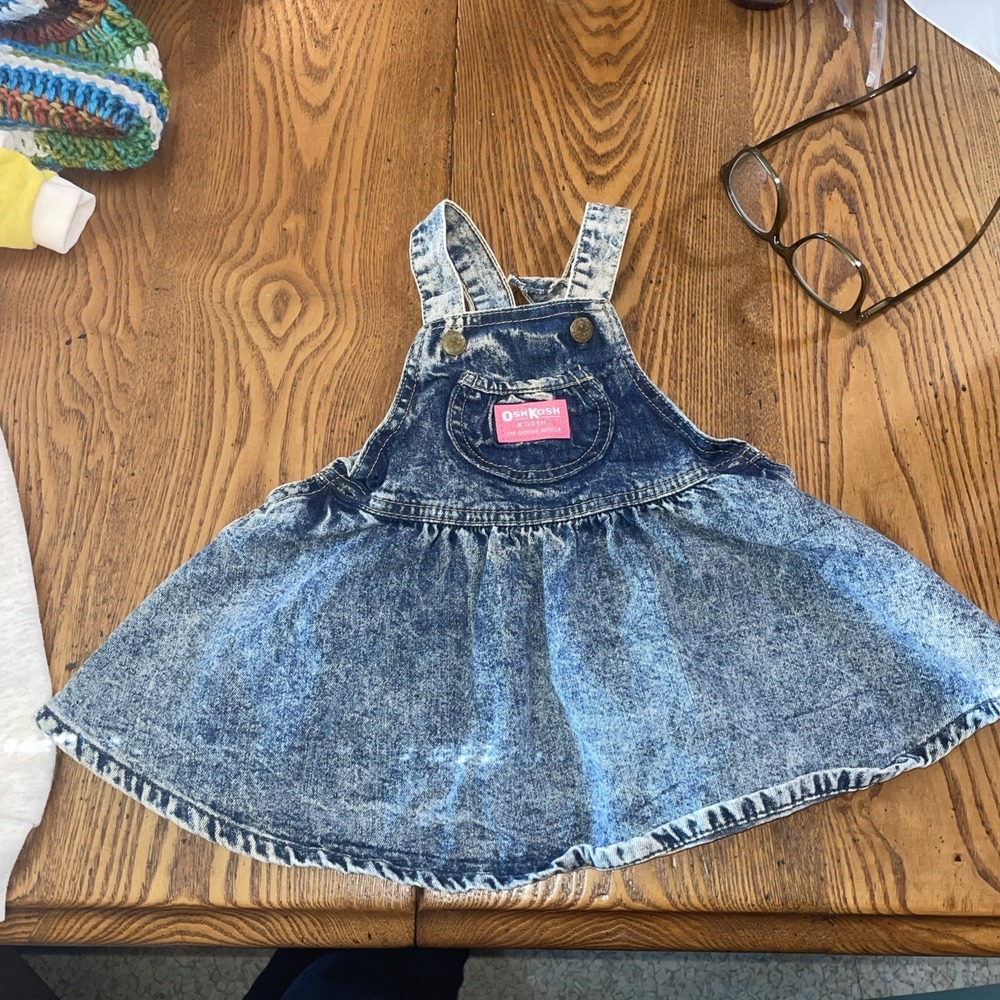 OshKosh B'Gosh 90s Stonewash Vintage Jean Skirt‎ Jumper 18 mo